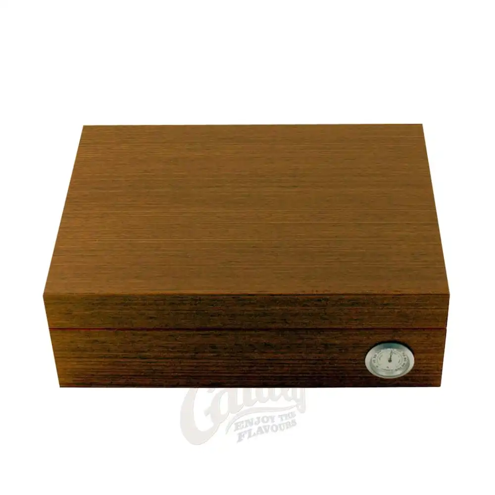 ξύλινος υγραντήρας humidor πούρων, καφέ, με τζάμι